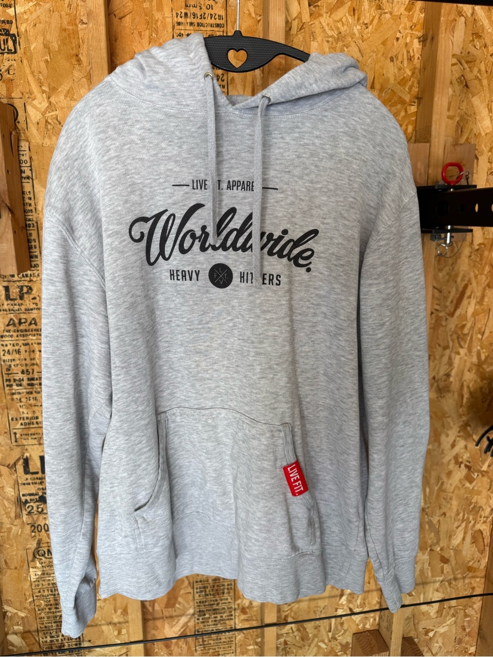 LVFT Grey Hooded Pullover Sweatshirt